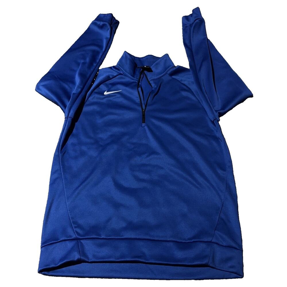 blue nike medium 1/4 zip up sweater